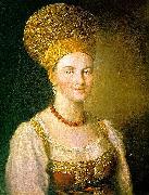 unknow artist Portrait of an Unknown Woman in Russian Costume china oil painting artist